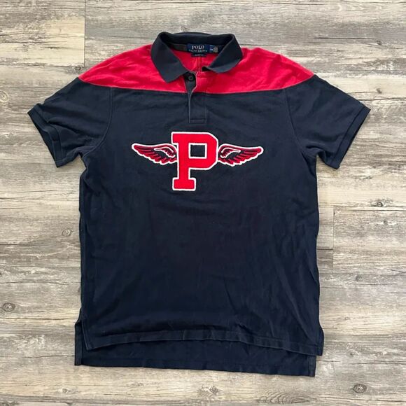 Polo Ralph Lauren P Wing Chain Stitched Rugby Shirt Size Large - Picture 1 of 5